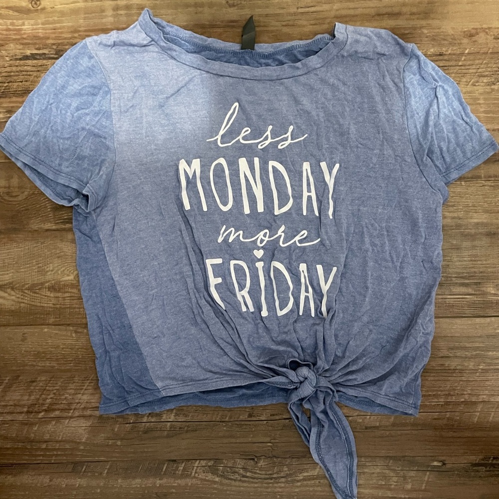Women’s Blue “Less Monday More Friday” T-Shirt from ALYA size: M